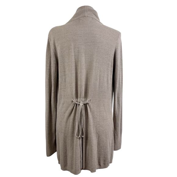 Barefoot Dreams Cozychic Ultra Lite Knit Cardigan XS Tie Back Shawl Collar Taupe - Picture 7 of 13